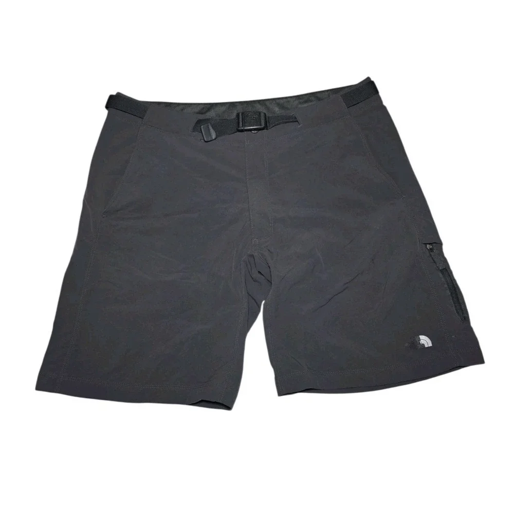 The North Face Mens 38 Black Hiking Shorts Belted Zip Pocket Outdoor Trail A11